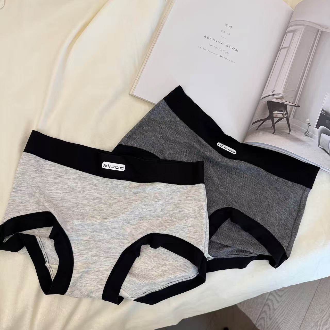 10A抗菌 少女内裤大码运动风无痕包臀亲肤人棉薄款中腰内裤包臀亲