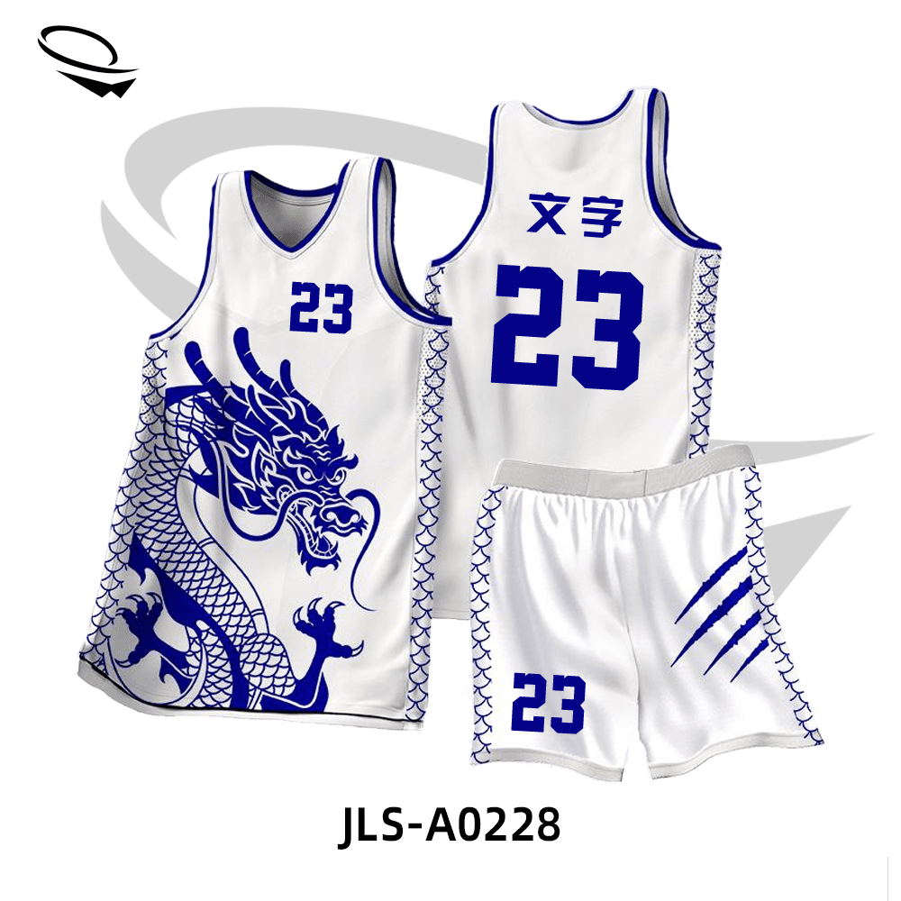 全身数码定制印刷成人儿童篮球服套装球衣比赛龙舟队服JA0228白蓝