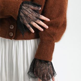 韩版百搭袖口毛衣卫衣假袖子衬衫袖套蕾丝装饰内搭袖套lo裙假袖扣
