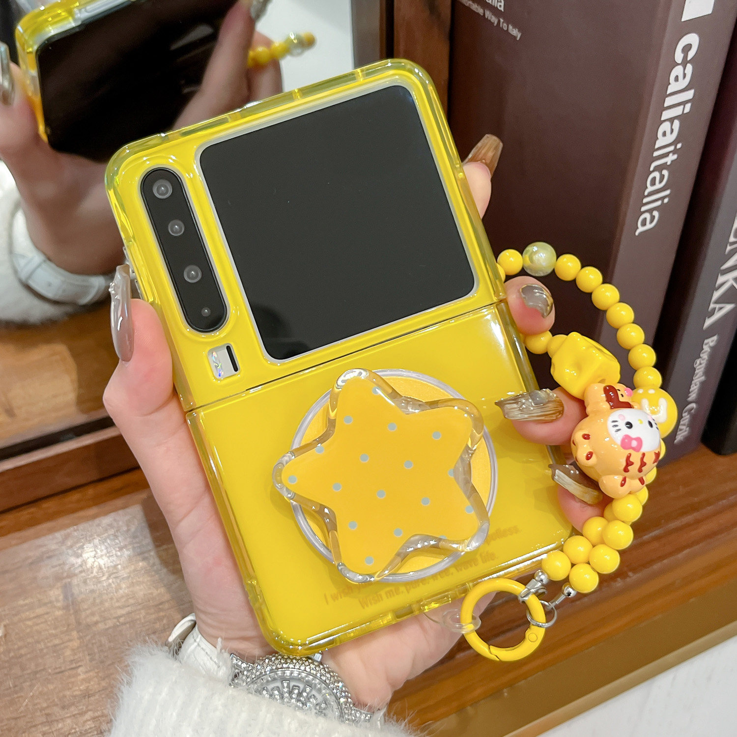 适用华为purax典藏版手机壳星星磁吸支架Pocket2黄色软胶外壳新款PuraX折叠屏超薄防摔pockets卡通手提保护套