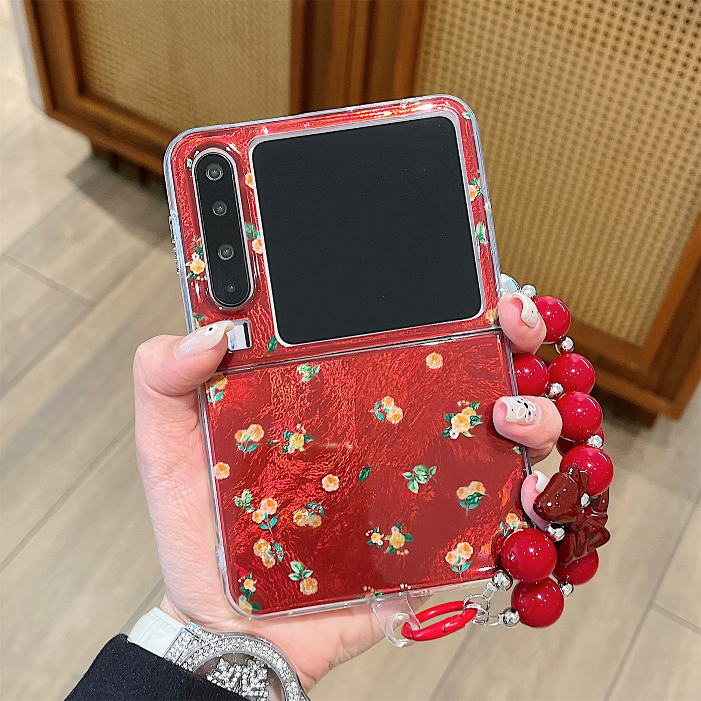 简约折叠款软胶防摔手提链保护壳