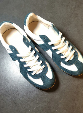 春夏款GAT德国训练鞋头层牛皮男女款德训鞋  圆头系带韩版低帮鞋