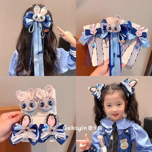 儿童发卡卡通兔子警官头饰小女孩