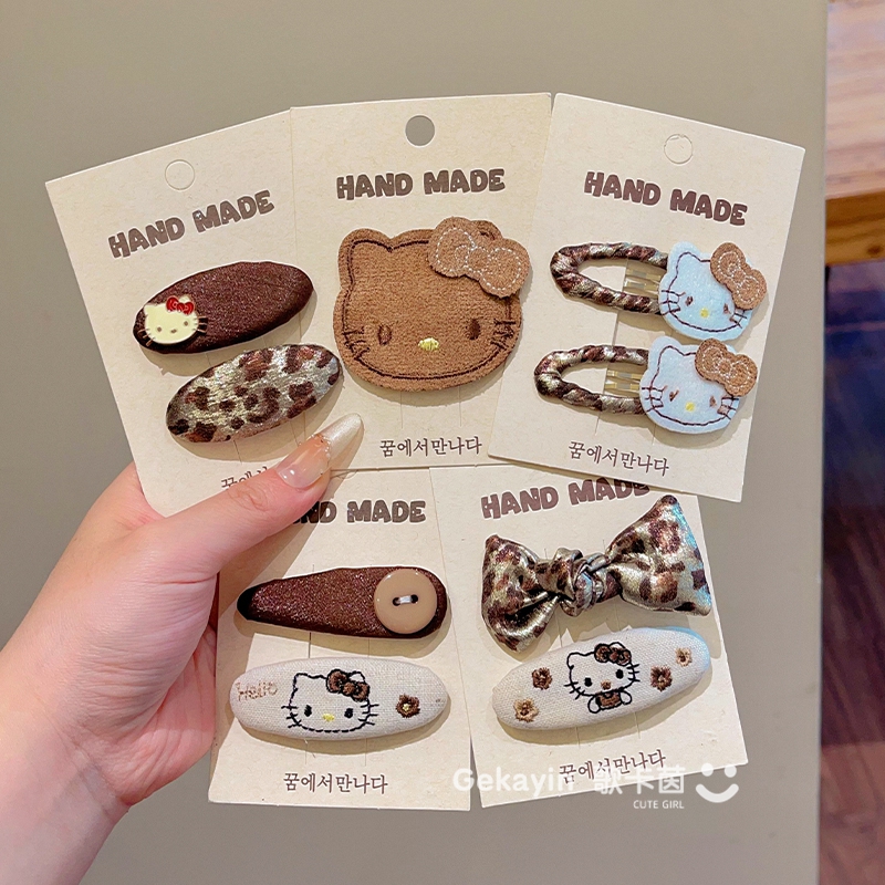 韩版复古豹纹儿童发夹