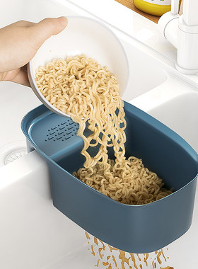 厨房马鞍式水槽厨余沥水篮洗碗池剩菜剩饭汤汁残渣过滤网水池挂架