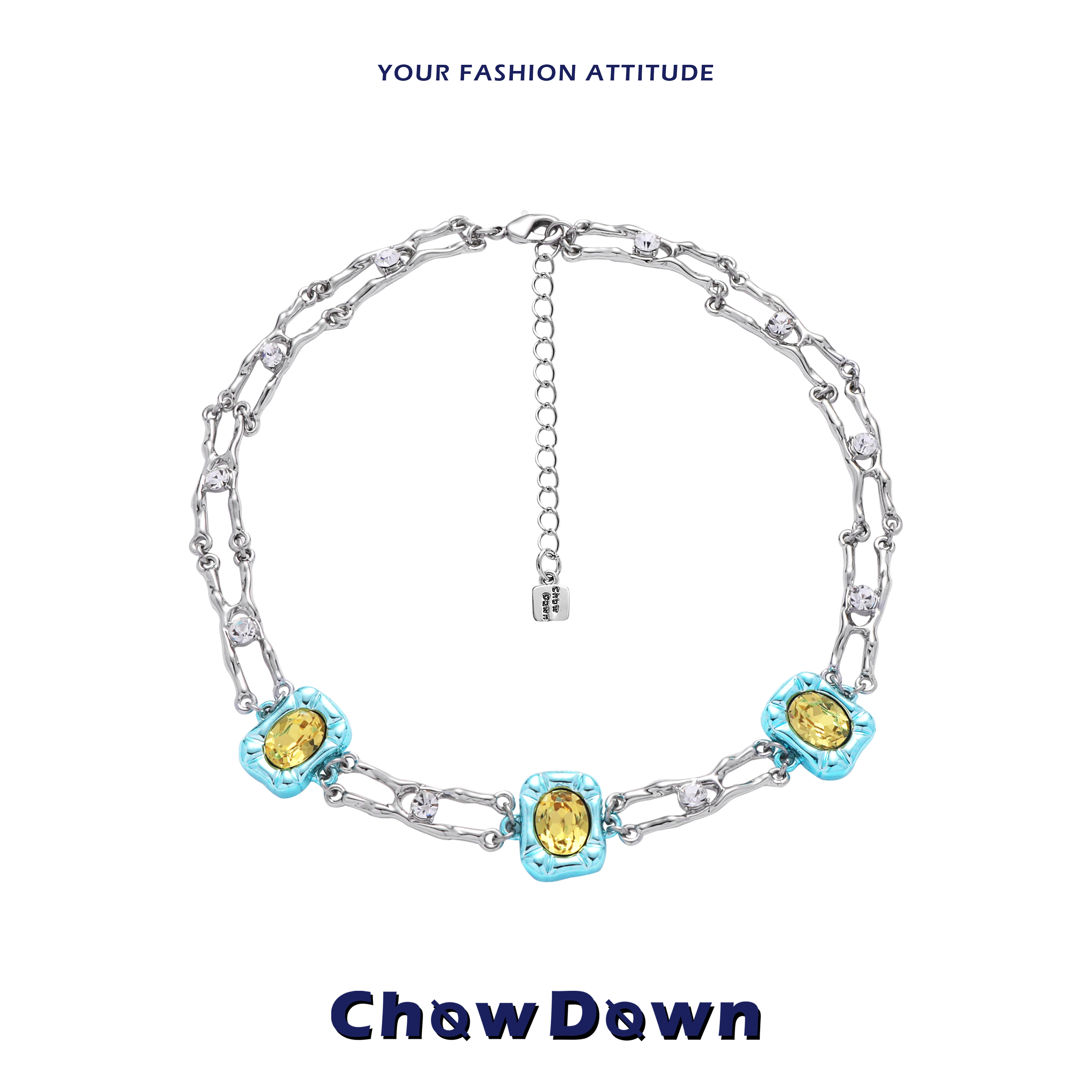 CHOWDOWN电音多巴胺y2k锁骨链