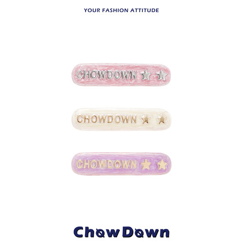 CHOWDOWN新款辣妹字母水钻发夹