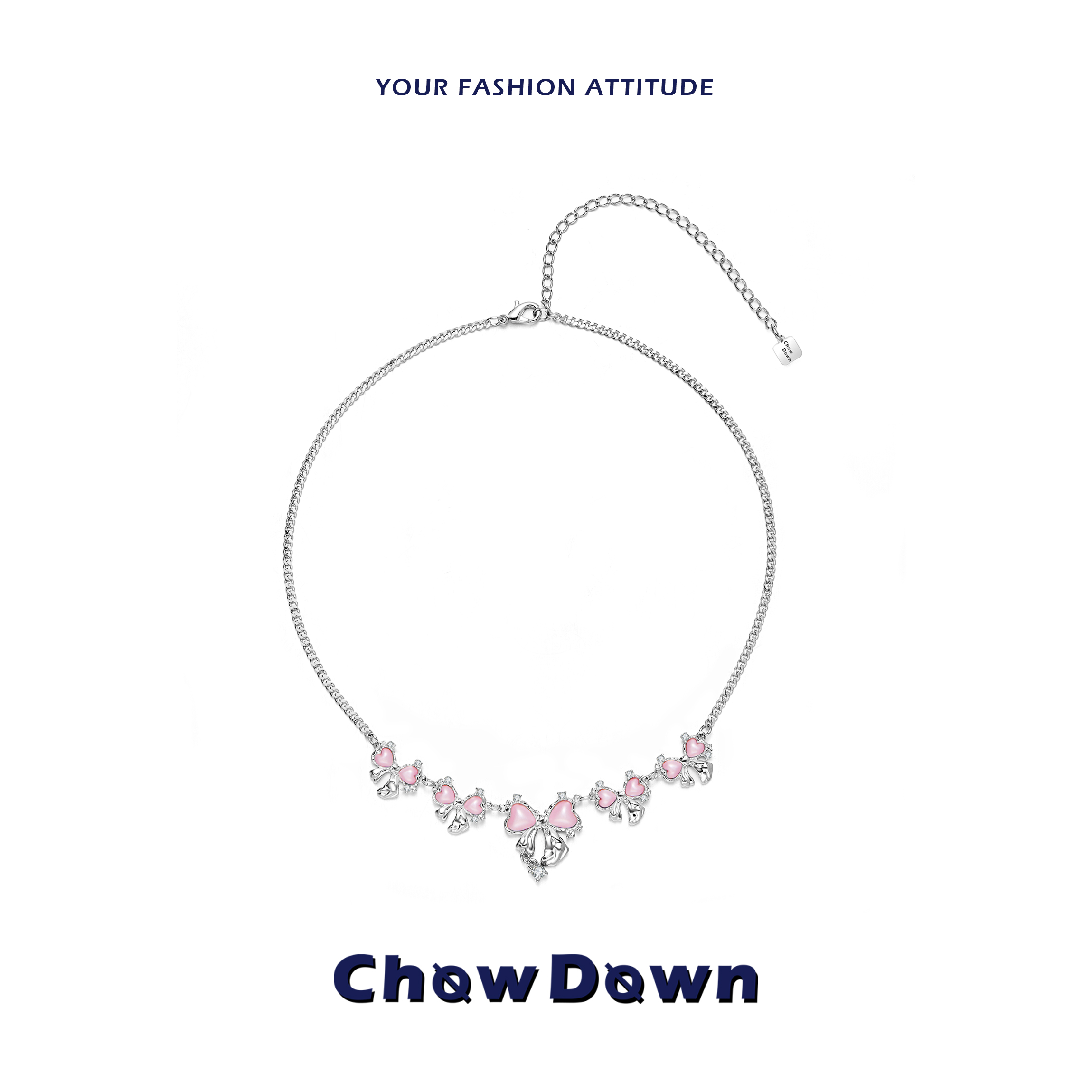 潮度原创小众甜酷蝴蝶结颈链送礼