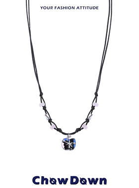 CHOWDOWN蓝黑苹果抽拉毛衣链