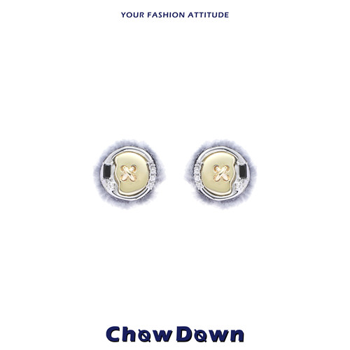 CHOWDOWN精致小众毛绒纽扣耳钉