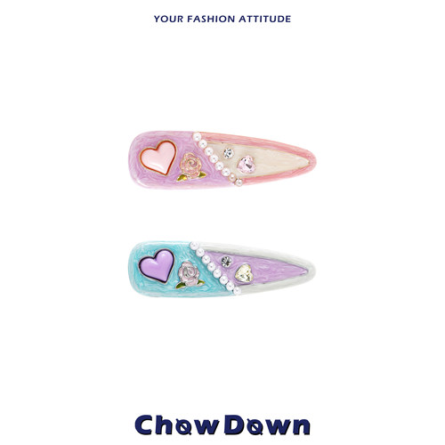 CHOWDOWN甜酷彩绘侧边夹发饰
