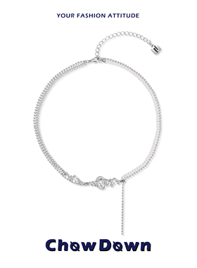 CHOWDOWN全新缠绕珍珠高级精致吊坠双层项链小众原创通勤优雅百搭