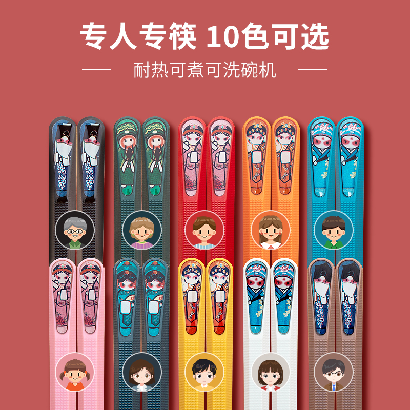 筷子耐高温防滑防霉一人一色