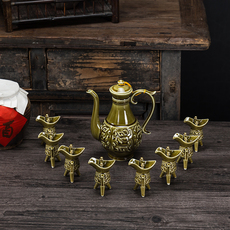 Ликер Cup 古典陶瓷酒具套装酒杯白酒家用中式仿古装饰爵杯复古风酒壶分酒器