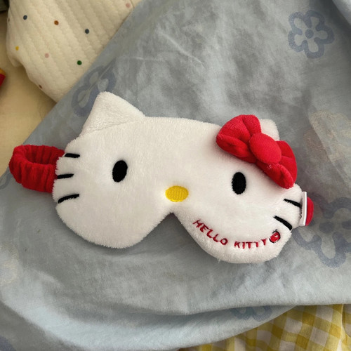 MINISO名创优品凯蒂猫可爱苹果季系列毛绒眼罩遮光睡眠眼罩午睡