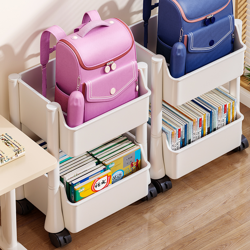 书包置物架可移动小推车书本收纳架神器家用多层放书包桌下书桌
