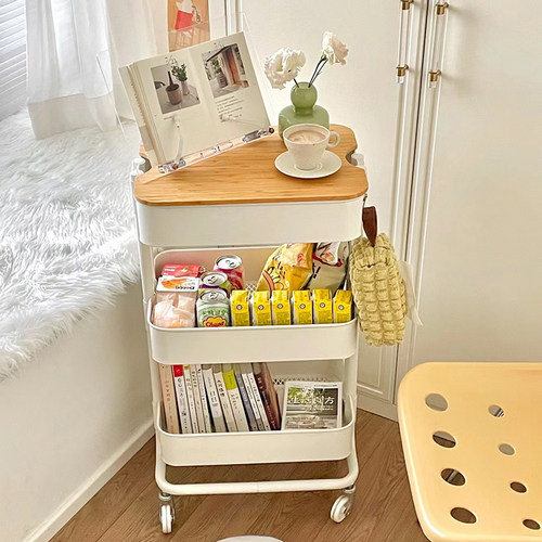 小推车零食置物架带盖板