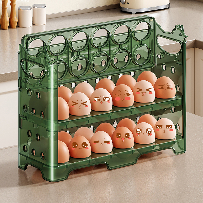 【自动弹盖】冰箱侧门鸡蛋保鲜盒