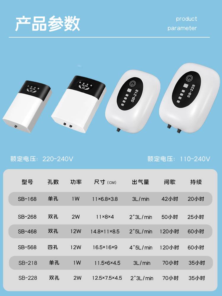 氧气泵鱼缸超静音增氧机便携式usb充电两用增氧泵锂电池户外钓鱼