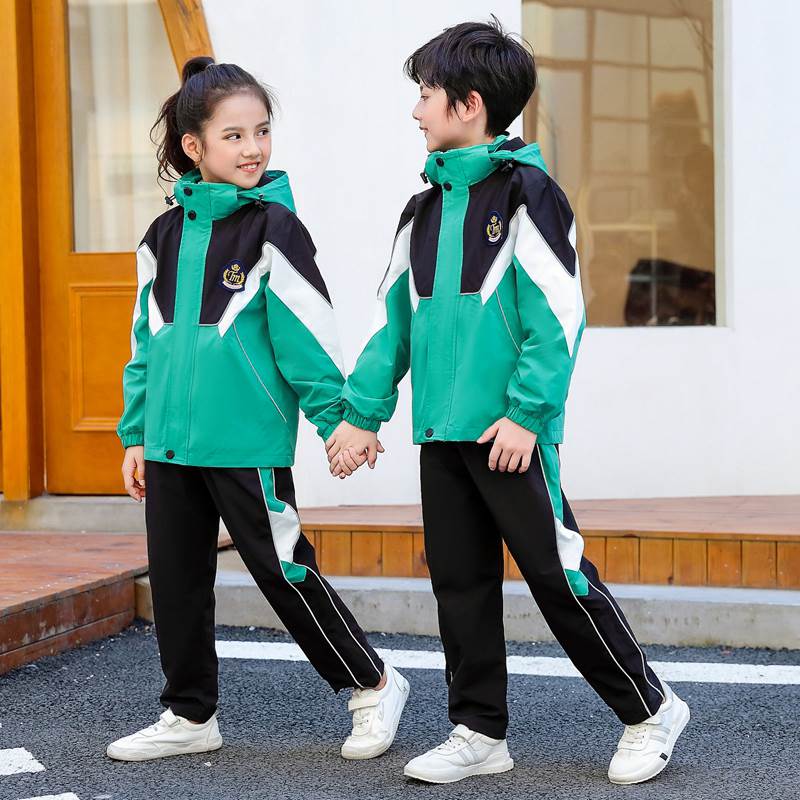 中小学生校服春秋装幼儿园园服冲锋衣三件套装儿童班服秋冬运动服