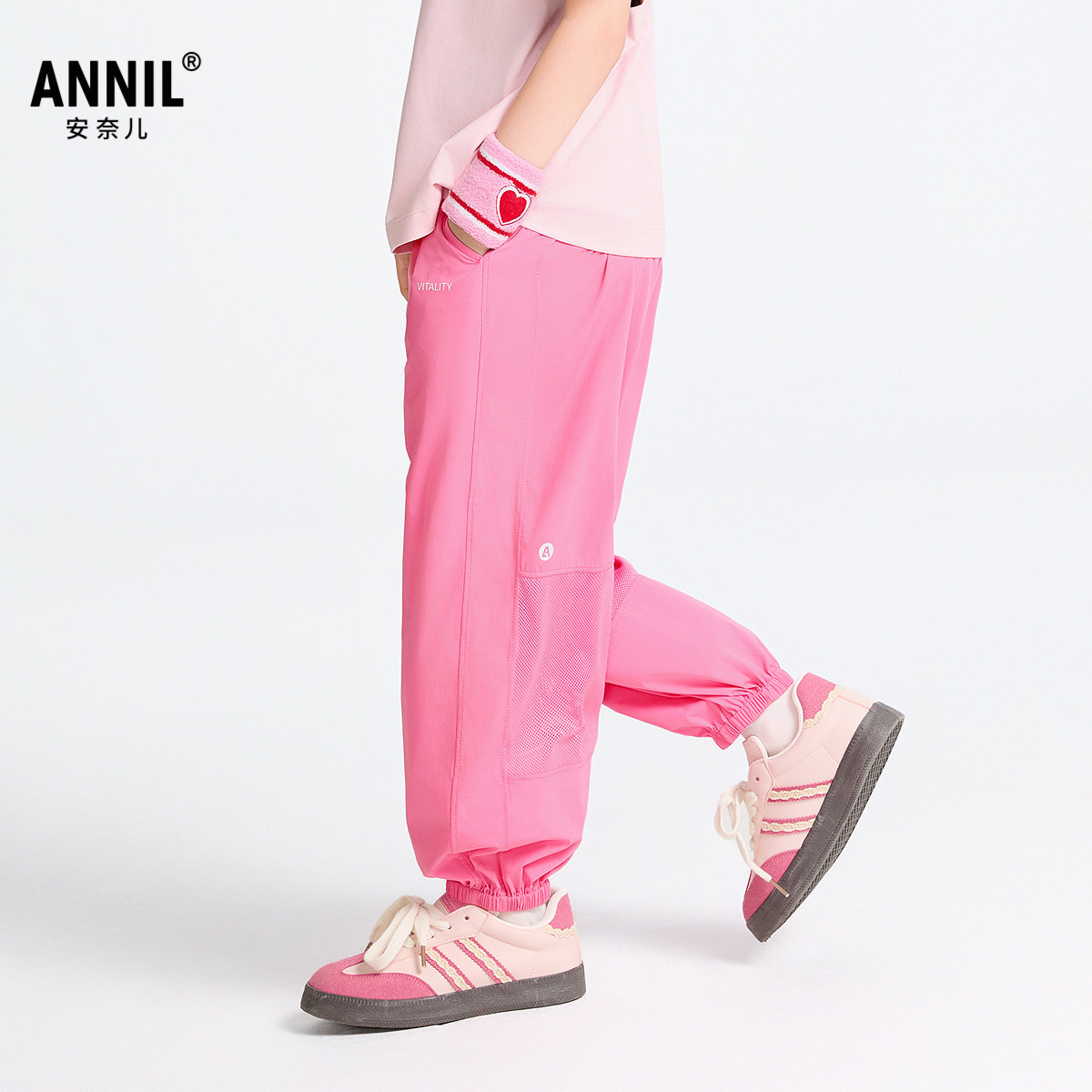 【商场同款】安奈儿童装男女童裤子2025春装新款运动长裤AM516606
