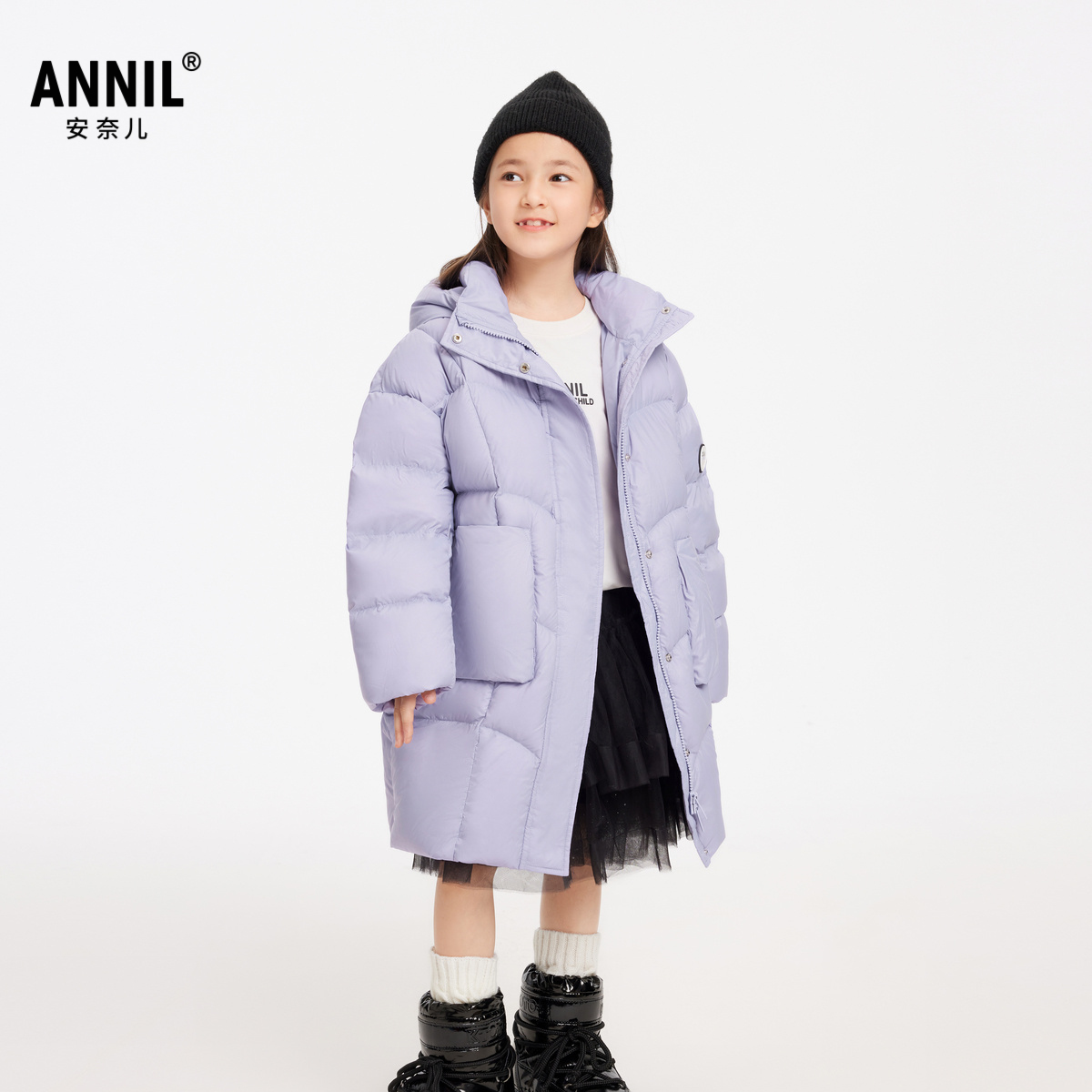 安奈儿童装女童三防长款羽绒服极寒系列2024冬新款