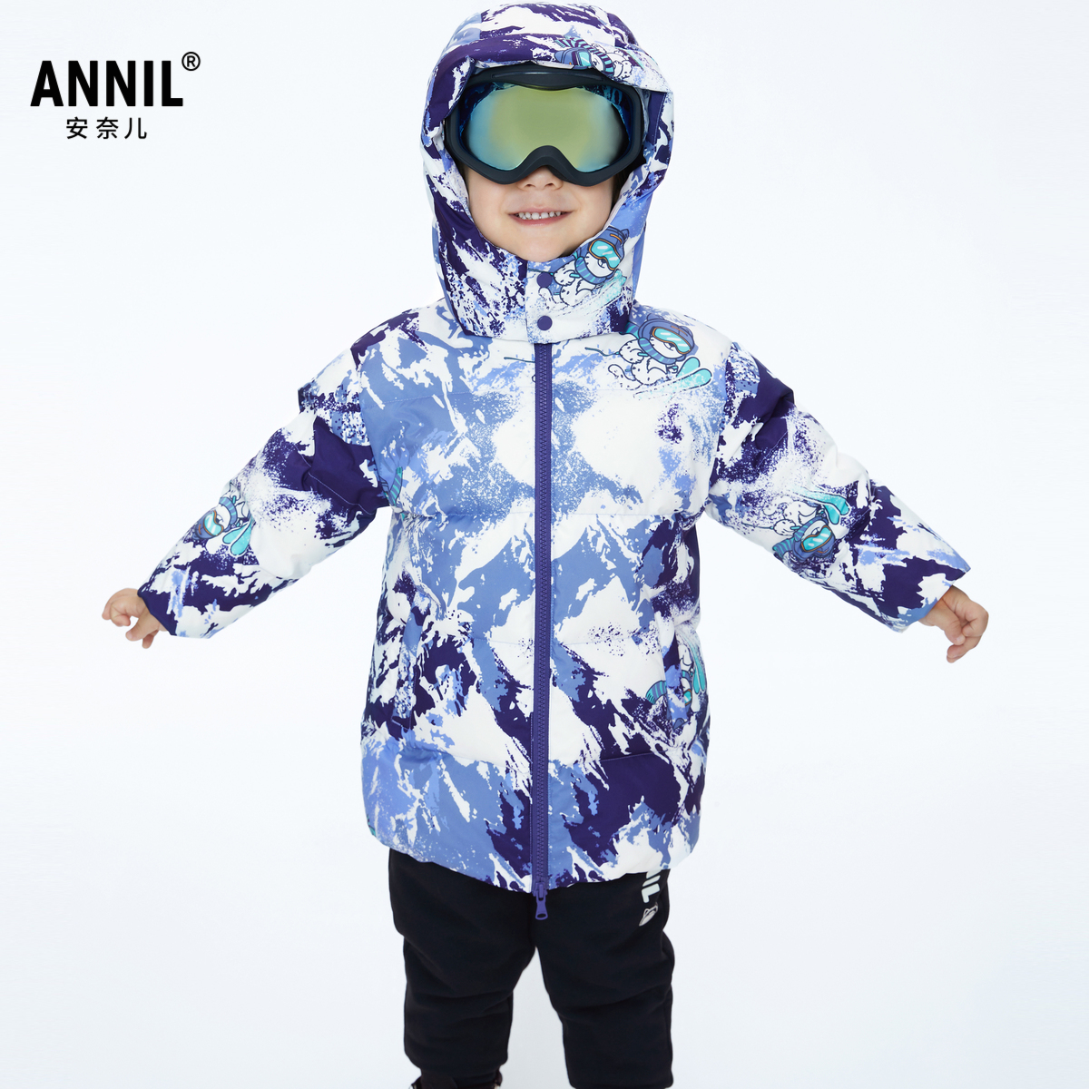 安奈儿童装男童中长款羽