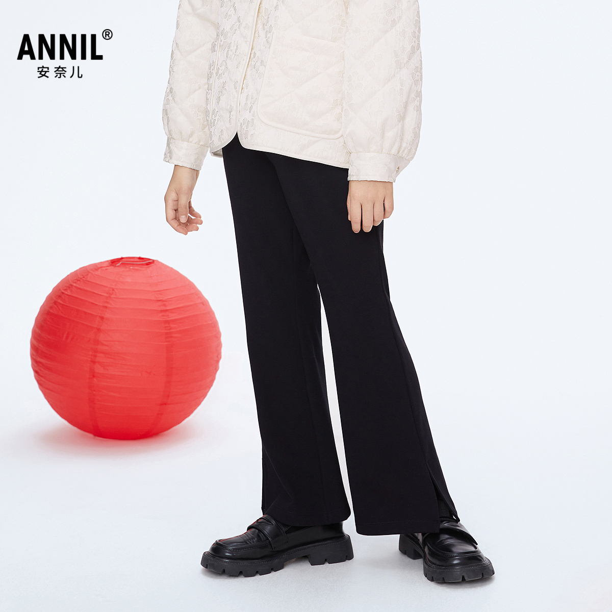 【商场同款拜年服】安奈儿童装女童喇叭长裤子2025春新款AG516614