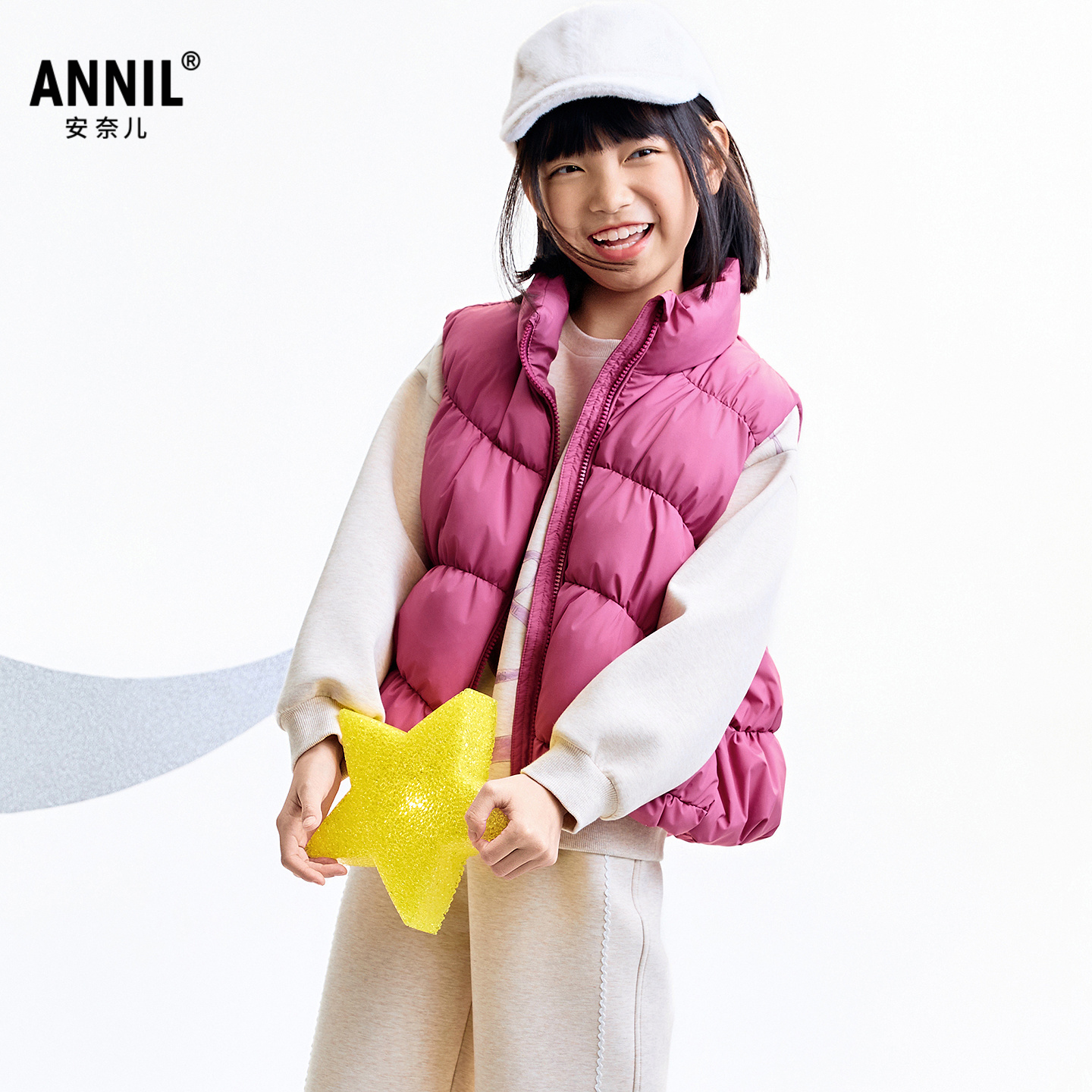 安奈儿童装女童羽绒服马夹2025冬新款