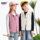 男女童翻领马甲2026春仿牛仔宽松叠穿休闲 安奈儿童装 全棉马甲