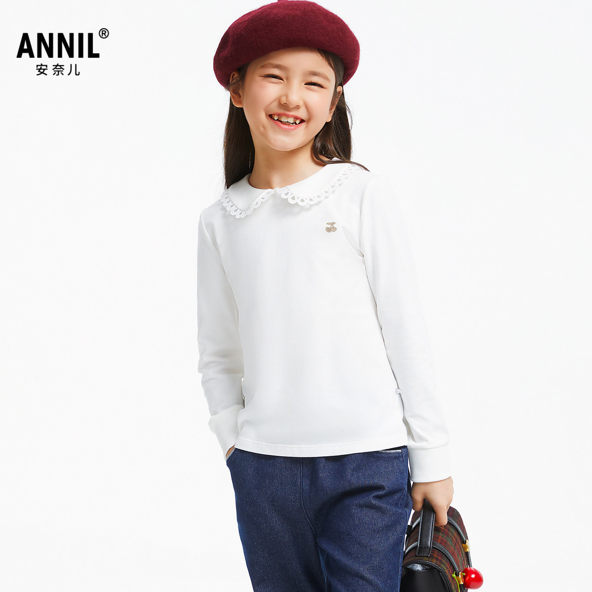 【商场同款】安奈儿童装女童polo衫长袖2024新款秋打底AG431602,童装/婴儿装/亲子装,儿童POLO衫,淘宝优惠券,粉丝福利购,淘宝优惠卷