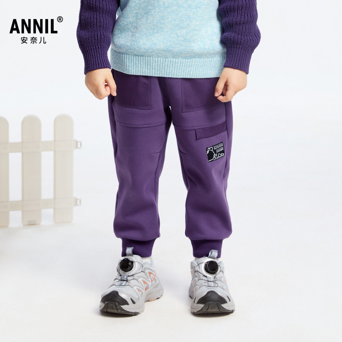 【商场同款】安奈儿童装男童裤子2024冬新款加绒保暖XB446838