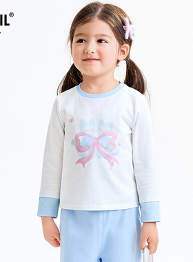 【商场同款】安奈儿童装女童圆领长袖T恤2025秋新款甜美XG531220