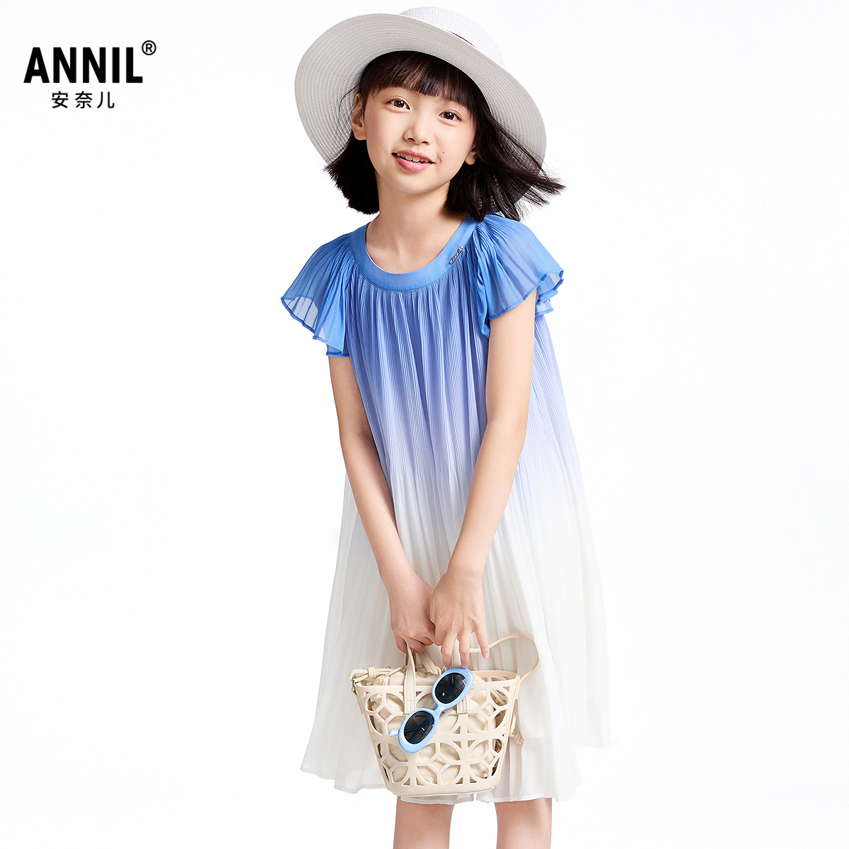 【商场同款】安奈儿童装女童连衣裙2025夏礼裙生日礼度假风透气