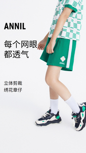 新品 2023新款 安奈儿女童装 子纯棉夏季 透气运动休闲短裤 裤