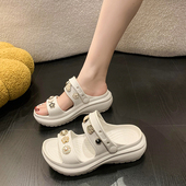 厚底两穿增高鱼嘴凉鞋 2025新款 女夏季 外穿EVA一体透气沙滩洞洞鞋