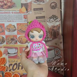 仅娃衣babymolly积极入冬可爱搪胶毛绒衣服套装格子ob11裙子