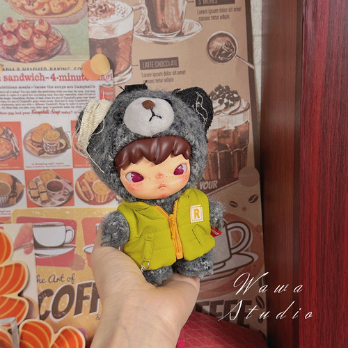 仅娃衣)小野公路日志可爱娃搪毛绒公仔棕系换装娃衣可爱英伦着替