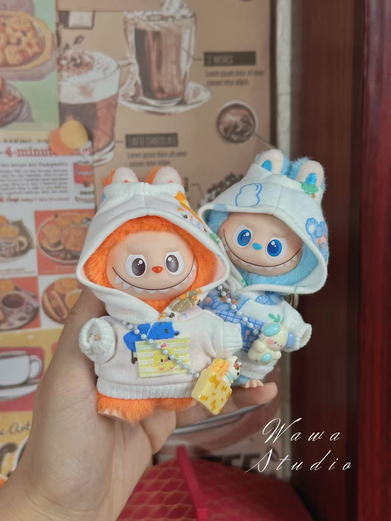 4.0迷你拉布布娃衣labubu四代心底密码mini可爱卫衣搪胶玩偶衣服