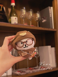 自嘲熊13cm娃衣labubu棉花娃娃可爱帽子便宜头套毛绒口水巾10着替