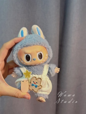 现货网红labubu挂件衣服未定事件簿背带裤多巴胺15娃衣pingu衣服