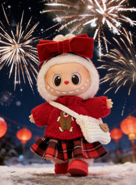 前方三代布布bubu红色针织娃衣衣服爱拉高能适用一二三代圣诞