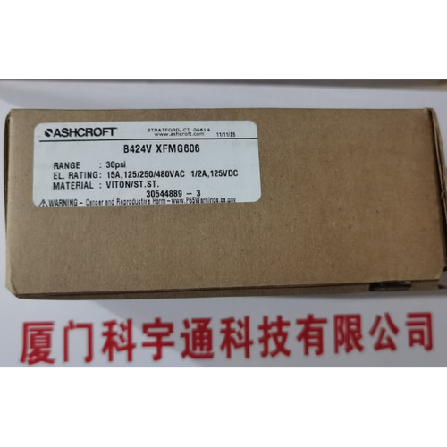 ASHCROFT/雅斯科压力开关B424V-XFMG606, 30 psi