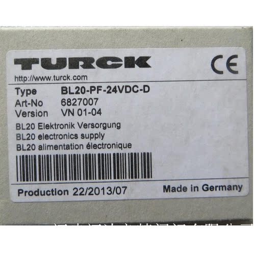 图尔克TURCK模块BL20-PF-24VDC-D