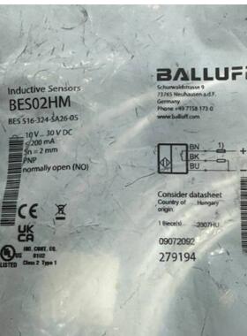 巴鲁夫BALLUFF电感式接近开关BES02HM BES 516-324-SA26-05