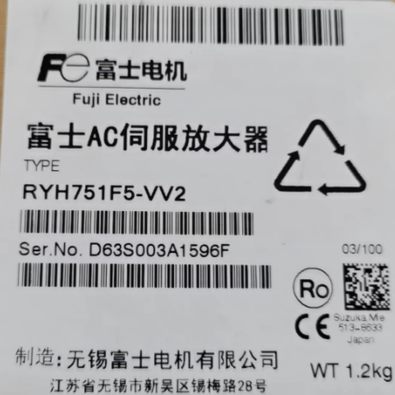 富士FUJI伺服驱动器RYH751F5-VV2 750W/220V