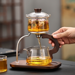 自动懒人泡茶神器玻璃茶壶茶水分离泡茶器办公室高档功夫茶具套装