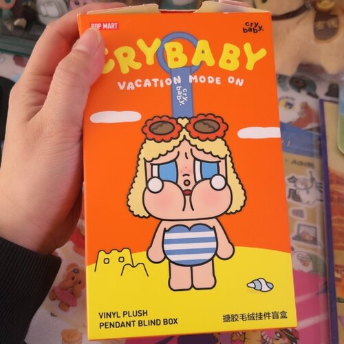 全新泡泡玛特哭娃crybaby一起冲浪毛绒挂件vacation mode on系列