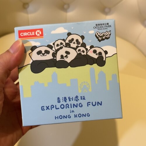 全新香港ok便利店联名香港海洋公园熊猫家族毛绒公仔玩偶挂件盲盒
