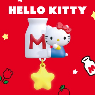 新品 名创优品Sanrio characters复古餐厅系列盲盒星星发光冰箱贴